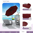Midtown Umbrellas Sunbrella Umbrella 8 Feet Outdoor Umbrella With Sunbrella Burgundy Acrylic Fabric - Auto-Tilt Aluminum Frame Patio Umbrella For Backyard, Deck, Garden, Pool - Black Pole by GreenHaven Gardens