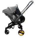 Stroller Sun Shade - Universal UV Protection Cover for Strollers Sunshade with See Through, Clip-On Sun Blocker, Sun Shield for Baby, Breathable Adjustable Fit, Full Coverage, M Black by TinyTreasures Baby Boutique