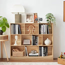 LEYAOYAO 10 Cube Bookshelf with Base,3 Tier Mid-Century Modern Grey Bookcase,Standing Wide Bookshelves Storage Organizer Shelf,Rustic Wood Display Cabinet Book Shelves for Bedroom,Living Room,Office by CozyNest Decor