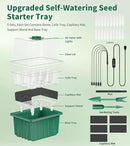 Seed Starter Tray, 60-Cells Seedling Starter Trays with Grow Light, Self-Watering Seed Germination Kit for Indoor Gardening Seed Starting (5 Pack, Green Base) by GreenHaven Gardens