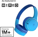 Belkin SoundForm Mini - Wireless Bluetooth Headphones for Kids with 30H Battery Life, 85dB Safe Volume Limit, Built-in Microphone - Kids On-Ear Earphones for iPhone, iPad, Fire Tablet & More - Blue by TinyTreasures Baby Boutique