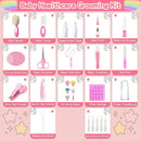 28 in 1 Baby Healthcare and Grooming Kit, Infant Baby Nursery Kit Electric Nail Trimmer Set with Gas Colic Passer Nasal Aspirator Nail Clipper Hair Brush Comb for Newborn Girls Boys (Pink) by TinyTreasures Baby Boutique