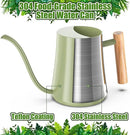 Watering Can Indoor Plants 35oz Sage Green Water Can Indoor Metal Small Water Can Pot with Long Spout for House Bonsai Plants Garden Flower Decorative by GreenHaven Gardens