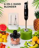 Sangcon 6-in-1 Immersion Blender Handheld, Hand Blender with Chopper & 34oz Blending Cup Storage Base, 2-Speed Adjustable Stick Blender,Stainless Steel Blades, Detachable Blender, Whisk, Milk Frother by TinyTreasures Baby Boutique