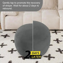 MeMoreCool Round Stuffed Pouf Ottoman Foot Rest, Floor Pouf Foot Stool with Soft Foam Chunk Filling, Small Round Ottoman Footstool Circle Footrest for Living Room, Dark Grey by CozyNest Decor
