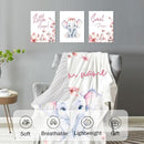 Personalized Nursery Crib Bedding Set: Custom Name 5 Piece Baby Crib Sets with Pink Flower and Elephant Pattern - Toddler Double Layer Blanket Set, Comfortable Crib Bed Sheets for Baby Grils by TinyTreasures Baby Boutique