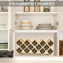 Bamboo Criss Cross Spice Rack Organizer for Cabinet, Wood Seasoning Rack Spice Holder, 18-Jar Spice Rack Tower Spice Storage for Kitchen Countertop Drawer-Jars Not Included by CozyNest Decor