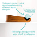 WOKK Wooden Bike Wall Mount - Horizontal Bicycle Wall mount for Home or Garage, Wall Bike Rack for apartment, Your Elegant Indoor Bike Storage by GreenHaven Gardens