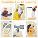 BABY JOY Toddler Large Slide, 6 in 1 Slide for Kids with Basketball Hoop, Ring Toss, 2 in 1 Convertible Climbing Way, Freestanding Kids Slide Climber Set for Indoors Outdoor Boys Girls Gifts Present by TinyTreasures Baby Boutique