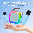 【2025 Newest】 Mini Karaoke Machine for Kids Girls & Boys - Portable Bluetooth Speaker with 2 Wireless Microphones - Kids Birthday Gifts for Ages 4-10 - Kids' Instrument Accessories - Blue by TinyTreasures Baby Boutique