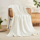EMME Cotton Blanket Queen Size for Bed Soft Large Muslin Bed Bedspread 90"x90" Lightweight Breathable White Blanket All Season Gauze, White by CozyNest Decor