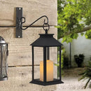 YAKii Hanging Glass Panes Lantern Portable Led Candle Light Operated by 3AAA Battery Use for Garden Yard, Indoor & Christmas Day Decoration etc (Black 2PCS) by CozyNest Decor