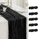 Sioloc Black Cheesecloth Table Runner Fall Autumn Decor for Home 10ft Table Cloth for Wedding Birthday Party Halloween Thanksgiving Decorations by CozyNest Decor