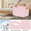 3-Pack Shelf Baskets for Organizing, Woven Storage Basket for Shelves, Cotton Rope Storage Bins for Toys Books, Nursery Towel Baskets for Classroom, 14.96"X9.8"X8.85", Pink by CozyNest Decor