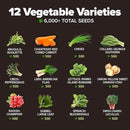 HOME GROWN 6000 Vegetable Seeds for Planting: 12 Spring Varieties of Garden Vegetables in Seed Packets, Garden Seeds for Garden Plants or Hydroponic Seeds - Heirloom Seeds - Non GMO by GreenHaven Gardens