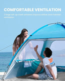 OutdoorMaster Beach Tent for 3/4 Person - Easy Setup Sun Shade Shelter, Portable Beach Shade Sun Canopy with UPF 50+ UV Protection, Removable Skylight Family Size by TinyTreasures Baby Boutique