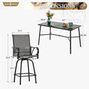 Sophia & William Outdoor Bar Set, Patio Bar Table and Chairs Set, Bar Height Patio Set - 4 x Swivel Bar Chairs(Grey), 1 x Rectangular Bar Table by CozyNest Decor