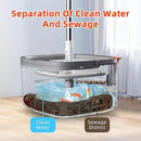 KZKR Spin Mop and Bucket Set with Self Separation Dirty and Clean Water System, Self Wringing 360° Rotating Square Mop Head for Home Floors Cleaning (1.0 Mop and Bucket Set (10 Pads)) by CozyNest Decor