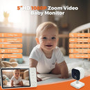Wireless Baby Car Camera Monitor 5" HD 1080P IPS, 360° Rotating Camera with Auto/Manual Night Vision, 1000ft Range, Anti-Glare Display & USB Charging for Backseat, Home, Travel，Camping by TinyTreasures Baby Boutique