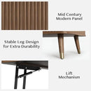 Lift Top Coffee Table with Storage,Mid Century Modern Coffee Table,Fluted Wood Rectangle Center Table for Living Room,Home Office,Walnut by CozyNest Decor