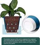 D'vine Dev 10 Inch Design Self Watering Planter for Indoor Plants, Blue Terracotta Pot with Cylinder Glass Cup, 37-X-D-4 by GreenHaven Gardens