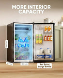 Upstreman 4.4 Cu.Ft Mini Fridge with Freezer, Single Door Mini Refrigerator for Bedroom, Extra Large Capacity, Energy-efficient, Small fridge for Office, Dorm, Kitchen, Black-BR44 by CozyNest Decor