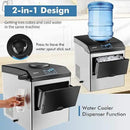 COSTWAY 2 in 1 Countertop Ice Maker Built-in Water Dispenser, 48LBS per Day, S/M/L Size Ice Cube, 5LBS Ice Storage Basket, Fast 6 Mins, Stainless Steel Ice Machine with Extendable Chilled Water Spout by CozyNest Decor