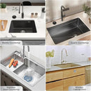 Garbage Disposal Air Switch Kit, Garbage Disposal Button, Sink Top Waste Disposer On/Off Switch, Matte Black (Stainless Steel Cover), UL Listed Air Switch Compatible with All Garbage Disposals by CozyNest Decor