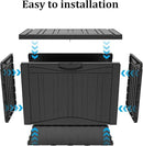 50 Gallon Outdoor Storage Box Waterproof Lockable Resin Deck Box Large, Patio Storage Bin for Pool Accessories Cushion Furniture, Garden Tools, UV-Resistant Outside Delivery Black by GreenHaven Gardens