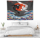 Houselerax Japanese Koi Fish Tapestries, Yin Yang Big Wave Cherry Blossom Tapestry Wall Hanging for Bedroom Living Room Office Decor 80"x60" by CozyNest Decor