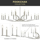 18 Light Nickel Living Room Chandelier High Ceiling Foyer Candle Chandelier Large Modern 59in Metal Chandeliers Hanging Light for Master Bedroom Dining Room Light Fixture Over Table by CozyNest Decor