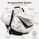 Elstey Car Seat Cover Baby, Minky Dot Carseat Covers Baby Girls, Lightweight Infant Car Seat Cover Canopy with 2 Layers Breathable Mesh Windows, Stroller Carrier for Babies Newborn Essentials by TinyTreasures Baby Boutique