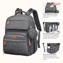 BabbleRoo Diaper Bag Backpack, Travel Backpack with Changing Pad, Pacifier Case & Stroller Straps, Multifunction, Waterproof, Unisex - Dark Gray by TinyTreasures Baby Boutique