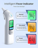 Ear Thermometer, Highly Accurate Ear Thermometer for Kids, Adults and Babies, 30 Memory Recall, 1s Result and 3-Color Fever Alert, with 24 Disposable Probe Covers, White by TinyTreasures Baby Boutique