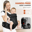 FRUITEAM Baby Carrier, Upgraded Adjustable Knob, 6-in-1 Baby Carrier Newborn to Toddler, Safety-Certified Baby Hip Seat Carrier, Perfect for Travelling Shopping Breastfeeding by TinyTreasures Baby Boutique