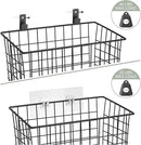 Wall Hanging Baskets 3 Pack, Large Diversified Wire Basket Shelves of Wooden Style, with Wall Mounted Metal Hooks & Traceless Stickers, for Kitchen Coffee Bar Office Room Garage Storage Organization by CozyNest Decor
