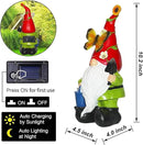 Gnomes Garden Statues Decor, Solar Waterproof Large Gnome with LED Lights Funny Garden Sculptures Outdoor Patio Yard Decorations Lawn Ornaments Gifts for Women Mom by CozyNest Decor