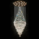 Flashing God D40''X H110'' High Ceiling Big Chandelier Crystal Raindrop Gold Chandeliers Staircase Large Chandelier Entrance Foyer High Ceiling Lighting Include 15 LED Bulbs Dimmable 2700K-4500K-6000K by CozyNest Decor