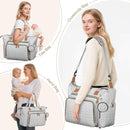 Diaper Bag Tote, Large Diaper Bags Waterproof, Hospital Bag for Labor Delivery, Baby Bag with Pacifier Case, Travel Diaper Tote with Changing Pad, Grey by TinyTreasures Baby Boutique