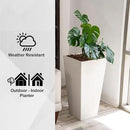 XBrand Modern 28-Inch Square Planter, Modern Tapered Planter Perfect for Indoor & Outdoor, Patio Décor, Set of 2 by CozyNest Decor