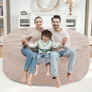 5FT Bean Bag Chair, Large Bean Bag Chairs with Memory Foam Filled, Fluffy Beanbag Sofa with Dutch Velvet Cover, Round BeanBag Chairs for Living Room, Playroom - Beige by TinyTreasures Baby Boutique