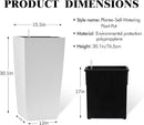 30in Tall Large Plant Pots Planter-Self-Watering Indoor/Outdoor Planting with Drain Holes, Water Level Monitor, Inner Bucket for Front Porch Patio, White Large by CozyNest Decor