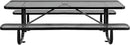 Global Industrial 8’L Rectangular Picnic Table, Expanded Metal, Black Thermoplastic Coating, Attached Benches, 1-1/2” Umbrella Pole Hole, Outdoor-Rated, 1000 lb Capacity, 96” x 30” Tabletop by GreenHaven Gardens