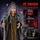 AW Animated Halloween Decorations,Scary Witch with Crutch,5.3FT Life Size Standing Clown,Motion/Sound Activated LED Eyes Creepy Sound,Haunted House Props Party Outdoor Indoor Lawn Yard Patio 2025 by CozyNest Decor