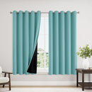 ChrisDowa 100% Blackout Curtains 63 inch Long for Bedroom with Black Liner, Extra Wide 2 Thick Layers Total Blackout Thermal Insulated Grommet Window Curtains 2 Panels Set (Aqua, 60 x 63 Inch) by TinyTreasures Baby Boutique