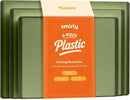 SMIRLY Plastic Cutting Board Set 3 Pieces, Non-Slip Dishwasher Safe Chopping Boards for Kitchen, Green by CozyNest Decor