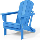 Westin Outdoors Laguna WO Outdoor Adirondack Folding Patio Chairs 8 PCS Set Retro Beach Aesthetic for Backyard, Lawn, Patio, Deck, Garden, Weather Resistant Polyethylene Plastic Lounger (Pacific Blue) by GreenHaven Gardens