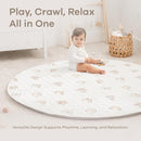 Comfy Cubs Round Kids Play Mat - Large 60 inches Soft Quilted Baby Floor Mat with Non-Slip Bottom - Plush Design for Toddlers' Playtime and Relaxation - Comfortable and Durable - Rainbow by TinyTreasures Baby Boutique