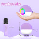 goopow Mini Karaoke Machine Speaker for Kids Adults, Portable Bluetooth Microphone Song Toys with LED Light, Best Chritmas Birthday Festival Gift for 3 4 5 6 7 8+ Year Old Girls Boys (Purple-2MIC) by TinyTreasures Baby Boutique