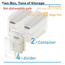 Breastmilk Storage Container with 4 Freezer Flattener Kit to Flatten Standing Breast Milk Bags in Organizer Bins Save Refrigerator Space |Vertical Storage by TinyTreasures Baby Boutique
